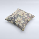 Vintage Green Pastel Flower pattern ink-Fuzed Decorative Throw Pillow