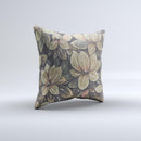 Vintage Green Pastel Flower pattern ink-Fuzed Decorative Throw Pillow