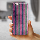 Vintage Green and Purple Verticle Stripes iPhone 6/6s or 6/6s Plus 2-Piece Hybrid INK-Fuzed Case