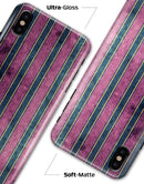 Vintage Green and Purple Verticle Stripes - iPhone X Clipit Case