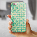 Vintage Green and Yellow Oval Pattern iPhone 6/6s or 6/6s Plus 2-Piece Hybrid INK-Fuzed Case