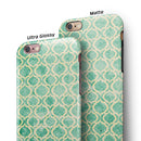Vintage Green and Yellow Oval Pattern iPhone 6/6s or 6/6s Plus 2-Piece Hybrid INK-Fuzed Case
