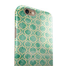 Vintage Green and Yellow Oval Pattern iPhone 6/6s or 6/6s Plus 2-Piece Hybrid INK-Fuzed Case