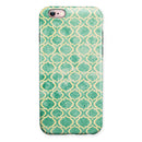 Vintage Green and Yellow Oval Pattern iPhone 6/6s or 6/6s Plus 2-Piece Hybrid INK-Fuzed Case