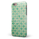 Vintage Green and Yellow Oval Pattern iPhone 6/6s or 6/6s Plus 2-Piece Hybrid INK-Fuzed Case