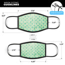 Vintage Green and Yellow Oval Pattern - Made in USA Mouth Cover Unisex Anti-Dust Cotton Blend Reusable & Washable Face Mask with Adjustable Sizing for Adult or Child