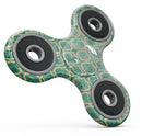Vintage Green and Yellow Oval Pattern Full-Body Fidget Spinner Skin-Kit