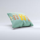 Vintage Hanging Flip-Flops ink-Fuzed Decorative Throw Pillow