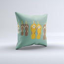 Vintage Hanging Flip-Flops ink-Fuzed Decorative Throw Pillow