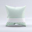Vintage Light Green Polka Dot With White Strip copy Ink-Fuzed Decorative Throw Pillow