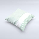 Vintage Light Green Polka Dot With White Strip copy Ink-Fuzed Decorative Throw Pillow