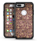 Vintage Maroon and Yellow Rose Pattern - iPhone 7 Plus/8 Plus OtterBox Case & Skin Kits