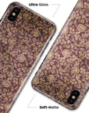 Vintage Maroon and Yellow Rose Pattern - iPhone X Clipit Case