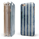 Vintage Navy and White Vertical Stripes iPhone 6/6s or 6/6s Plus 2-Piece Hybrid INK-Fuzed Case