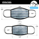 Vintage Navy and White Vertical Stripes - Made in USA Mouth Cover Unisex Anti-Dust Cotton Blend Reusable & Washable Face Mask with Adjustable Sizing for Adult or Child
