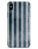 Vintage Navy and White Vertical Stripes - iPhone X Clipit Case