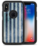 Vintage Navy and White Vertical Stripes - iPhone X OtterBox Case & Skin Kits