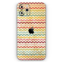 Vintage Orange and Multi-Color Chevron Pattern V4 // Skin-Kit compatible with the Apple iPhone 14, 13, 12, 12 Pro Max, 12 Mini, 11 Pro, SE, X/XS + (All iPhones Available)