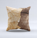 Vintage Paper-Wrapped Wood Planks ink-Fuzed Decorative Throw Pillow