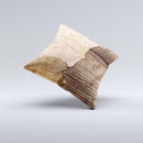 Vintage Paper-Wrapped Wood Planks ink-Fuzed Decorative Throw Pillow