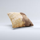 Vintage Paper-Wrapped Wood Planks ink-Fuzed Decorative Throw Pillow