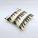 Vintage Pianos Keys ink-Fuzed Decorative Throw Pillow