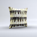 Vintage Pianos Keys ink-Fuzed Decorative Throw Pillow