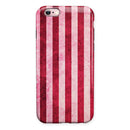 Vintage Pink and Red Verticle Stripes iPhone 6/6s or 6/6s Plus 2-Piece Hybrid INK-Fuzed Case