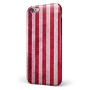 Vintage Pink and Red Verticle Stripes iPhone 6/6s or 6/6s Plus 2-Piece Hybrid INK-Fuzed Case