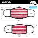 Vintage Pink and Red Verticle Stripes - Made in USA Mouth Cover Unisex Anti-Dust Cotton Blend Reusable & Washable Face Mask with Adjustable Sizing for Adult or Child