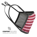 Vintage Pink and Red Verticle Stripes - Made in USA Mouth Cover Unisex Anti-Dust Cotton Blend Reusable & Washable Face Mask with Adjustable Sizing for Adult or Child