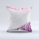 Vintage Purple Curves with Floral Design ink-Fuzed Decorative Throw Pillow
