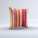 Vintage Red & Yellow Grunge Striped Ink-Fuzed Decorative Throw Pillow