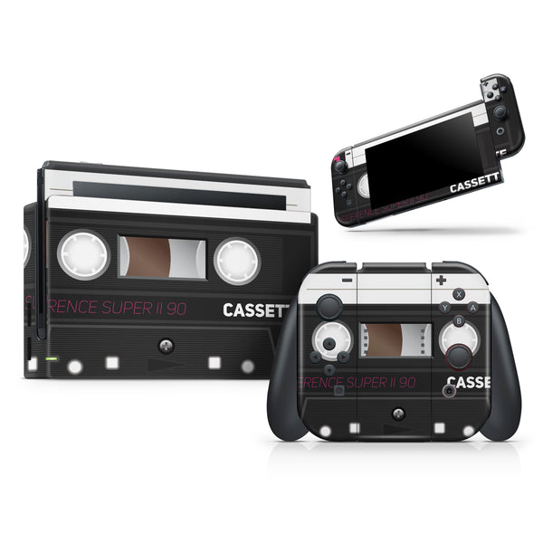 Vintage Retro Audio Cassette Tape V3 // Skin Decal Wrap Kit for Nintendo Switch Console & Dock, Joy-Cons, Pro Controller, Lite, 3DS XL, 2DS XL, DSi, or Wii
