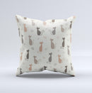 Vintage Solid Cat Shadows Ink-Fuzed Decorative Throw Pillow