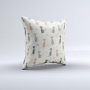 Vintage Solid Cat Shadows Ink-Fuzed Decorative Throw Pillow