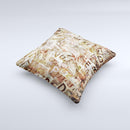 Vintage Torn Newspaper Collage Ink-Fuzed Decorative Throw Pillow