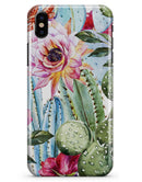 Vintage Watercolor Cactus Bloom - iPhone X Clipit Case
