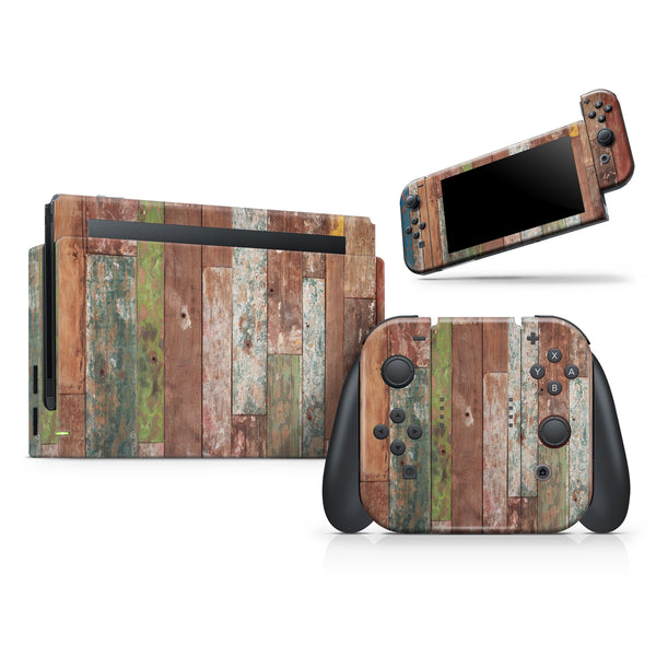 Vintage Wood Planks // Skin Decal Wrap Kit for Nintendo Switch Console & Dock, Joy-Cons, Pro Controller, Lite, 3DS XL, 2DS XL, DSi, or Wii