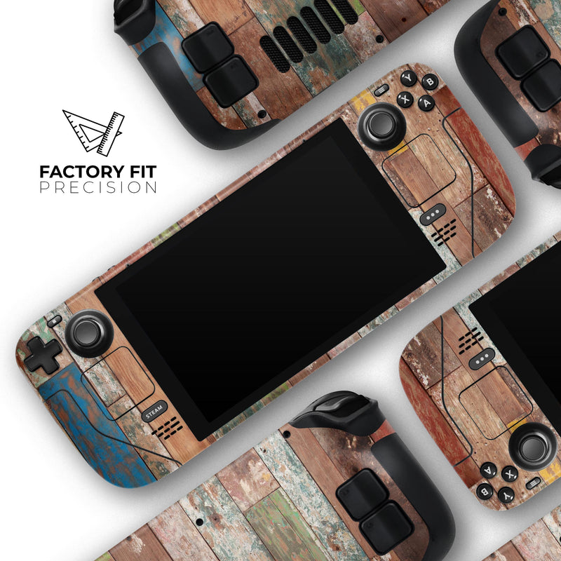 Vintage Wood Planks // Full Body Skin Decal Wrap Kit for the Steam Deck handheld gaming computer