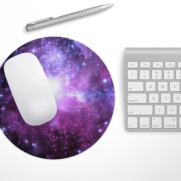 Violet Glowing Nebula// WaterProof Rubber Foam Backed Anti-Slip Mouse Pad for Home Work Office or Gaming Computer Desk