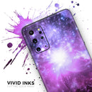 Violet Glowing Nebula - Skin-Kit for the Samsung Galaxy S-Series S20, S20 Plus, S20 Ultra , S10 & others (All Galaxy Devices Available)