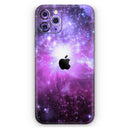 Violet Glowing Nebula - Protective Skin Wrap & Decal – Compatible with iPhone SE to iPhone 17 Pro Max (All Models)