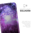 Violet Glowing Nebula - Protective Skin Wrap & Decal – Compatible with iPhone SE to iPhone 17 Pro Max (All Models)