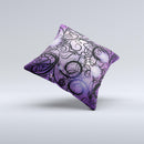 Violet with Black Highlighted Spirals ink-Fuzed Decorative Throw Pillow