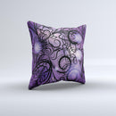 Violet with Black Highlighted Spirals ink-Fuzed Decorative Throw Pillow