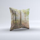 Vivia Colored Sunny Forrest Ink-Fuzed Decorative Throw Pillow
