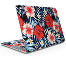 Vivid Tropical Red Floral v1 - Skin Decal Wrap Kit Compatible with the Apple MacBook Pro, Pro with Touch Bar or Air (11", 12", 13", 15" & 16" - All Versions Available)