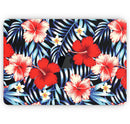 Vivid Tropical Red Floral v1 - Skin Decal Wrap Kit Compatible with the Apple MacBook Pro, Pro with Touch Bar or Air (11", 12", 13", 15" & 16" - All Versions Available)