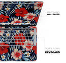 Vivid Tropical Red Floral v1 - Skin Decal Wrap Kit Compatible with the Apple MacBook Pro, Pro with Touch Bar or Air (11", 12", 13", 15" & 16" - All Versions Available)